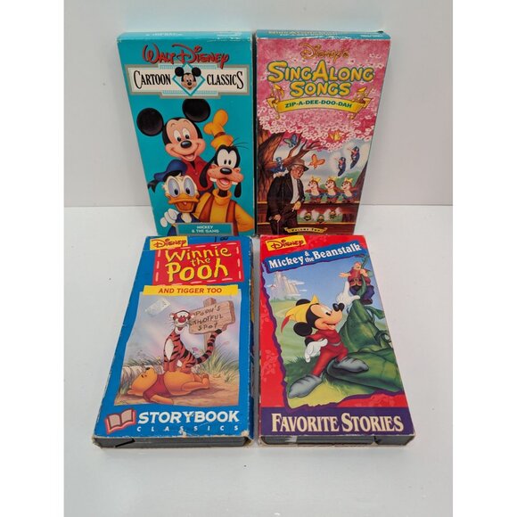 Disney VHS Tapes Cartoon Classics, Sing Along Songs, Winnie the Pooh, Mickey - Picture 1 of 6